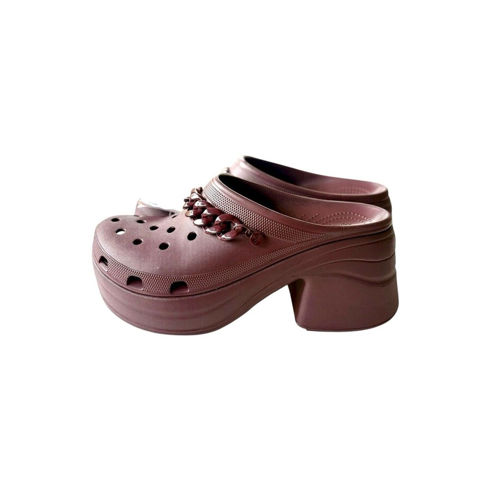Crocs Siren Chain Clog Dark Cherry NWT Women's 12 Men's 10 Platform Heel